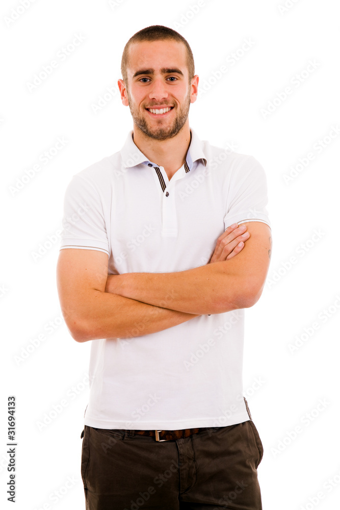 Portrait of happy smiling man, isolated on white Portrait of happy smiling man, isolated on white