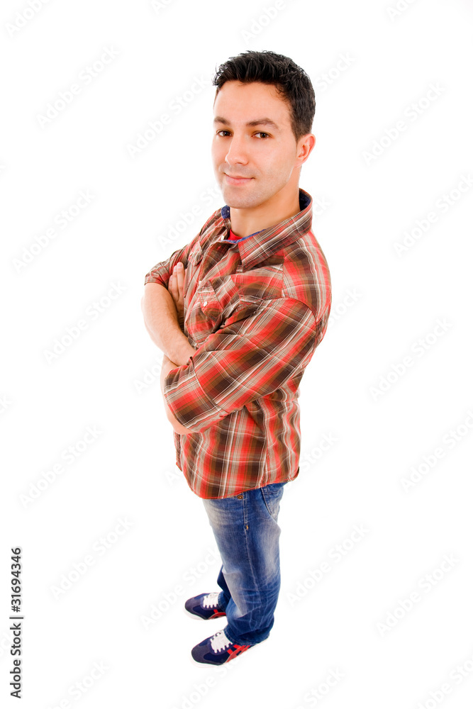 Fototapeta premium young man full body in a white background