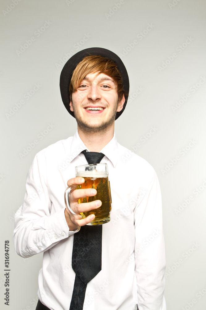 man with beer