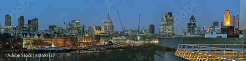 Panoramic view of City of London England UK Europe at dusk #31695137