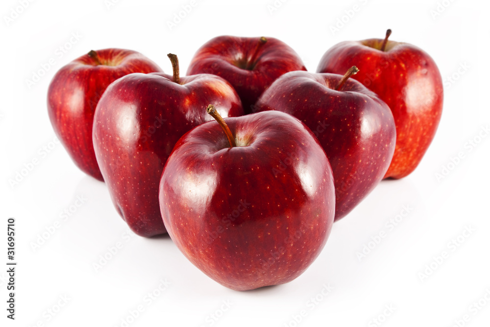 six red apples