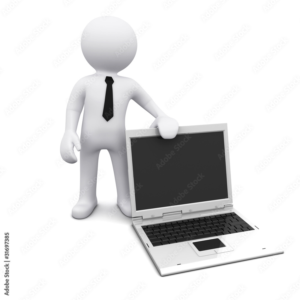 3D man with a notebook 3D man with a notebook