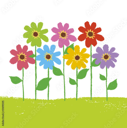 クレヨンの花畑