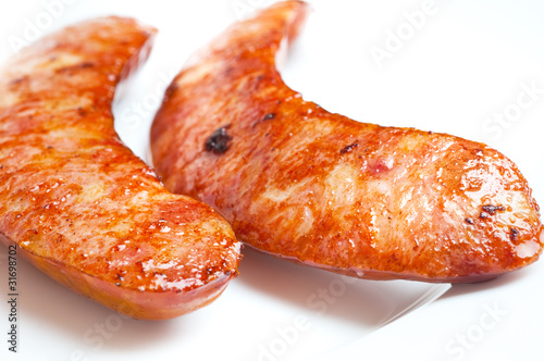 Appetizing grilled sausages