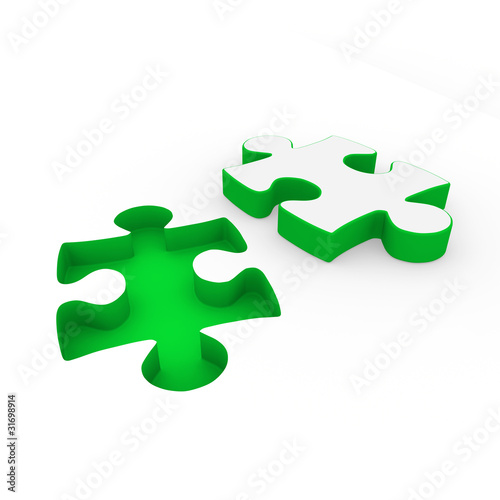 3d puzzle green white