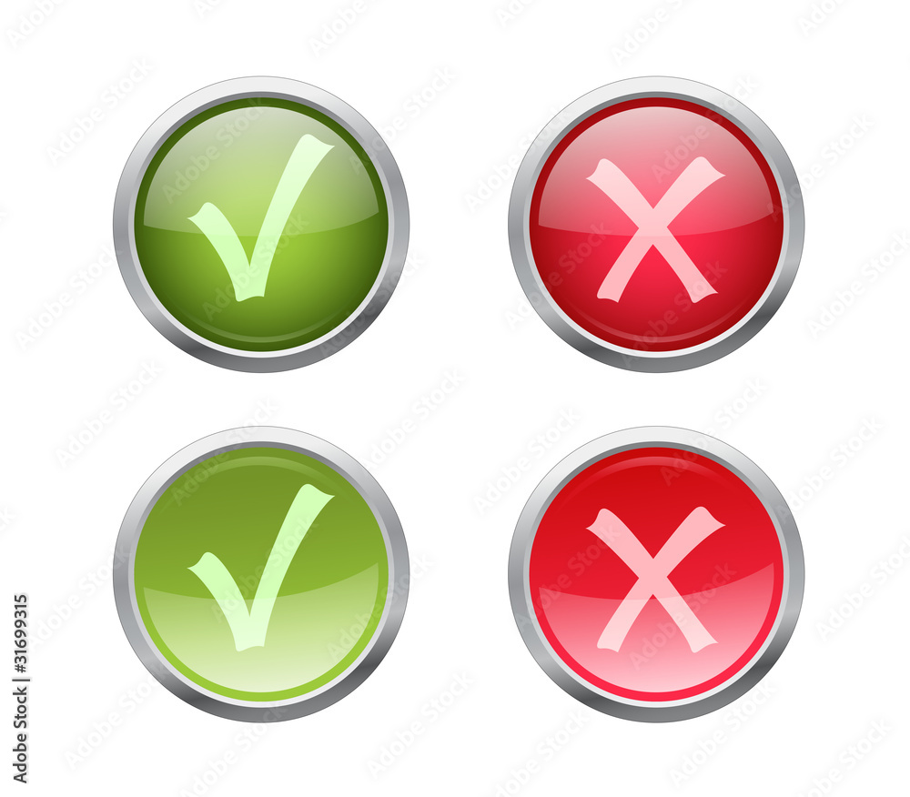 Set of vector accept and decline buttons Set of vector accept and decline buttons
