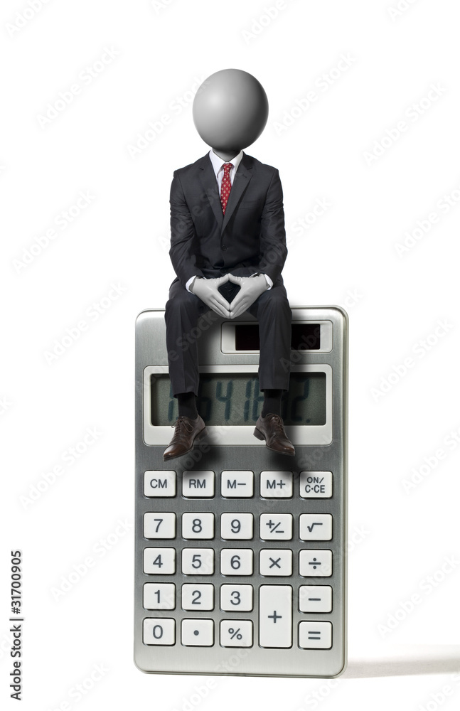 homme à la calculatrice headman concept