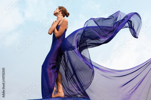 Fototapeta Woman in shawl