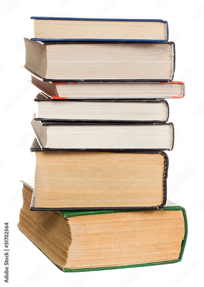 heap of old books isolated on the white background heap of old books isolated on the white background