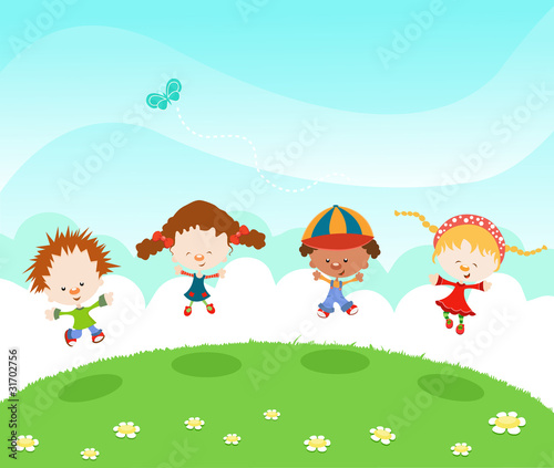 Kids Jumping With Joy