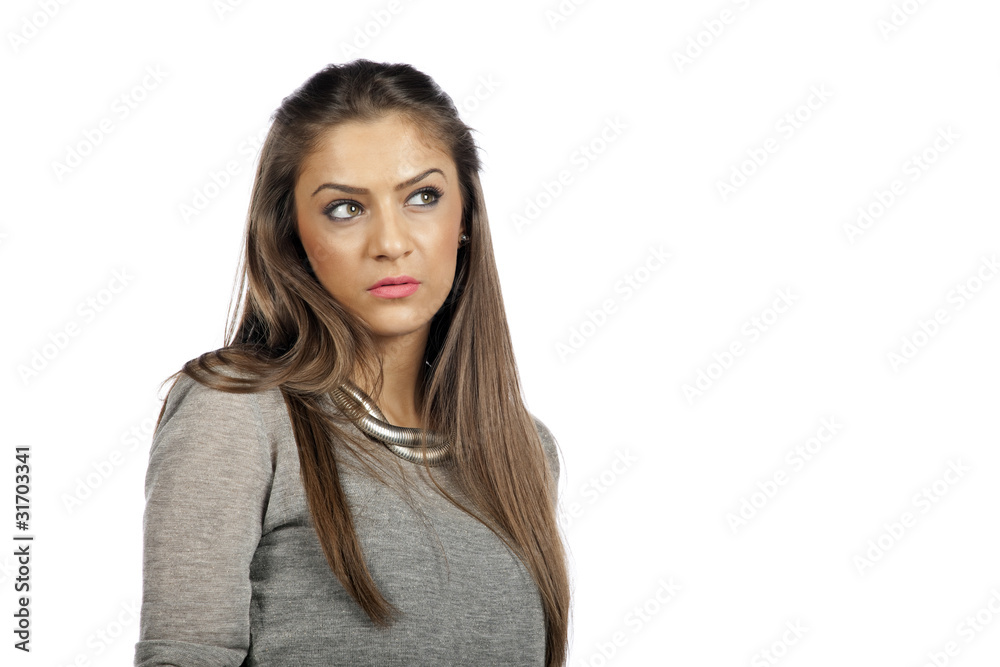 Portrait of a pretty model looking sideways Portrait of a pretty model looking sideways