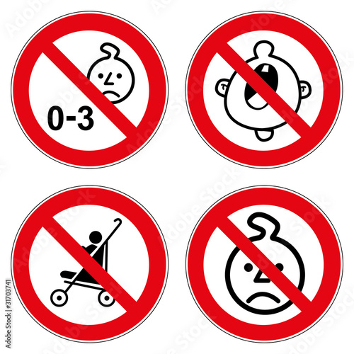 Verbotszeichen Set Kinder Kind Kleinkind Kinderwagen Verbote