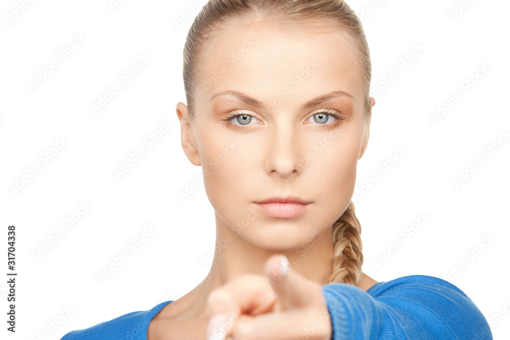 businesswoman pointing her finger businesswoman pointing her finger