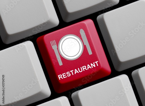 Fototapeta Naklejka Na Ścianę i Meble -  Online Restaurants suchen und bestellen