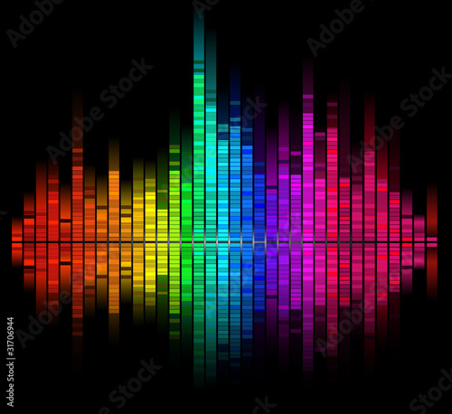 color digital sound equalize isolated on black background