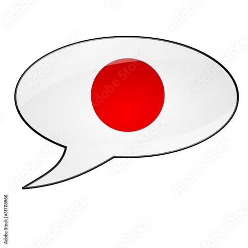 Speech bubble with the flag of Japan