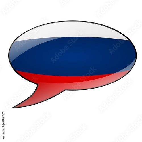Speech bubble with the flag of Russia