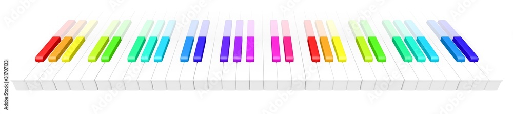Fun rainbow colored piano keyboard. Fun rainbow colored piano keyboard.