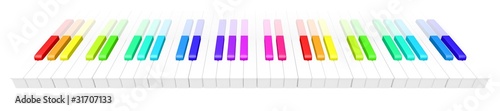 Fun rainbow colored piano keyboard.