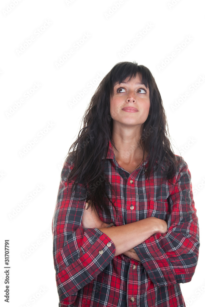 Casual Young Woman with a Mischievous Look Casual Young Woman with a Mischievous Look