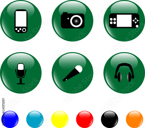 Media related elements icon set