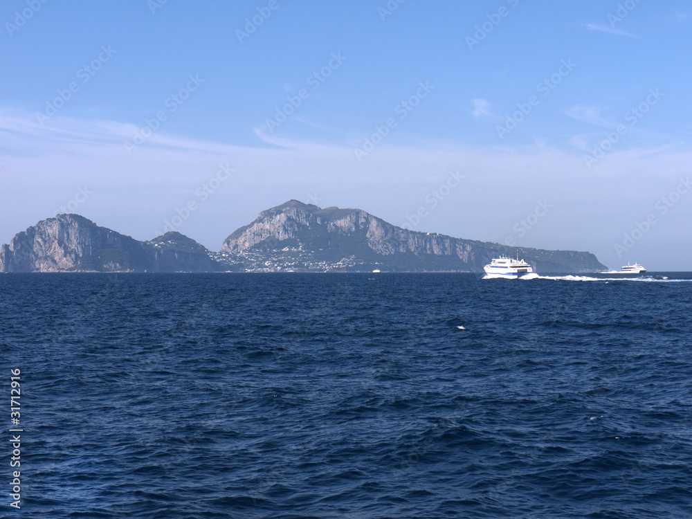 Amalfi Coast between Amalfi and Sorrento and Capri, Italy