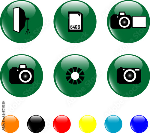 photo icon set objects button