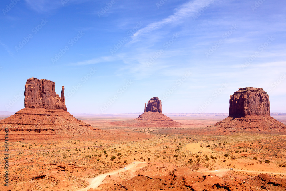 Left and Right Mitten and Merrick Butte, Monument Valley, USA Left and Right Mitten and Merrick Butte, Monument Valley, USA