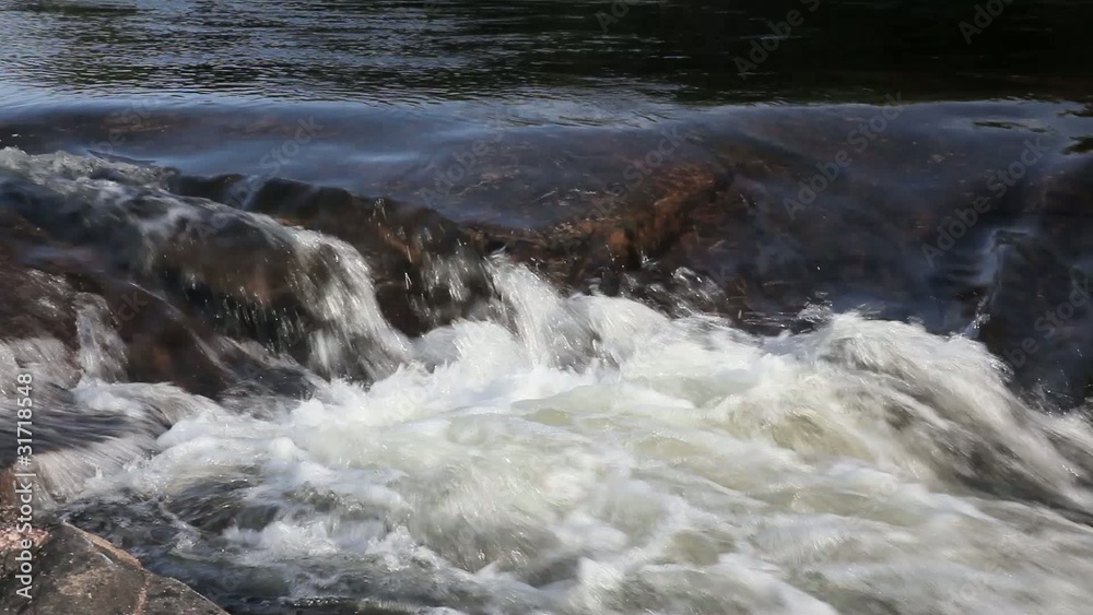 Wild river stream in the forest. Ontario, Canada. Natural sound Wild river stream in the forest. Ontario, Canada. Natural sound