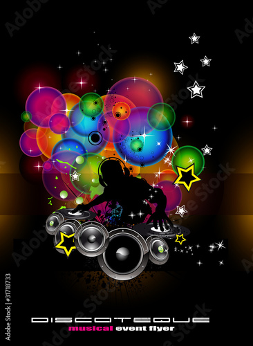 Music Event Background with DJ shape