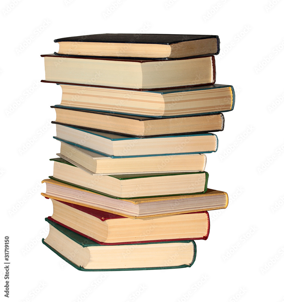 stack of books isolated on a white background stack of books isolated on a white background