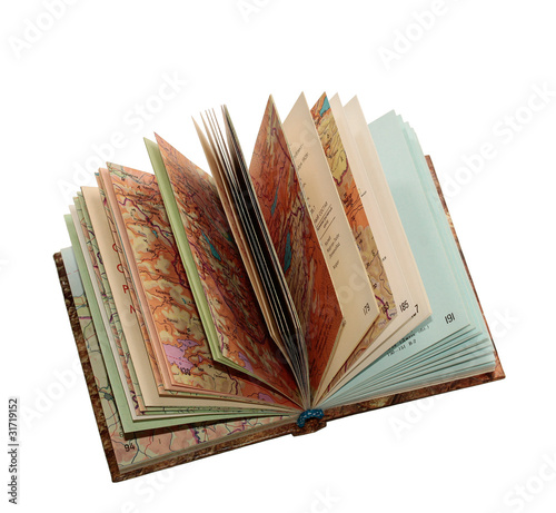 Pocket cartographic atlas, isolated on a white background