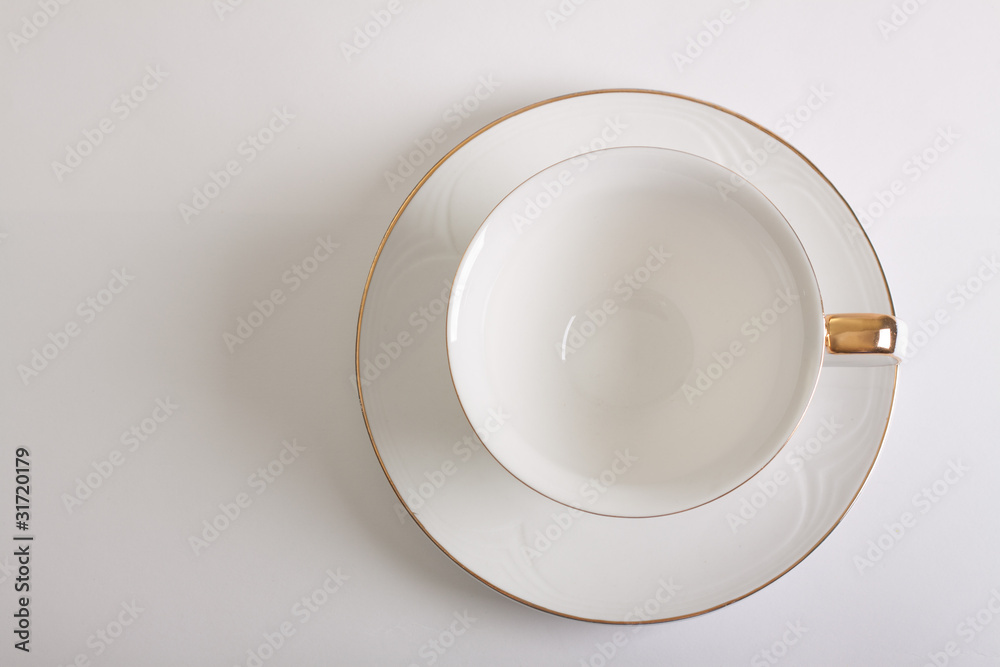 white empty cup and saucer top view white empty cup and saucer top view