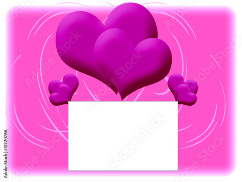 Pink double hearts and a place to record