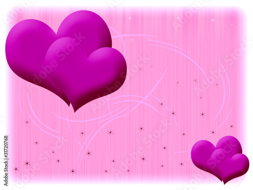 Pink heart on an abstract background with highlights