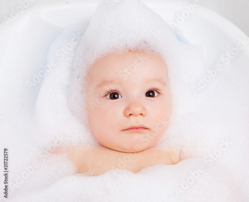 baby taking a bath