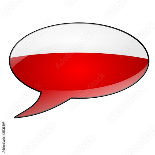 Speech bubble with the flag of Poland
