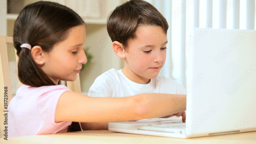 Children Playing on Laptop Children Playing on Laptop