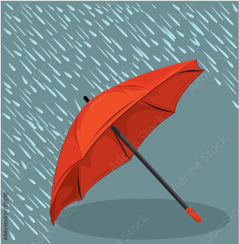 in the rain umbrella vector