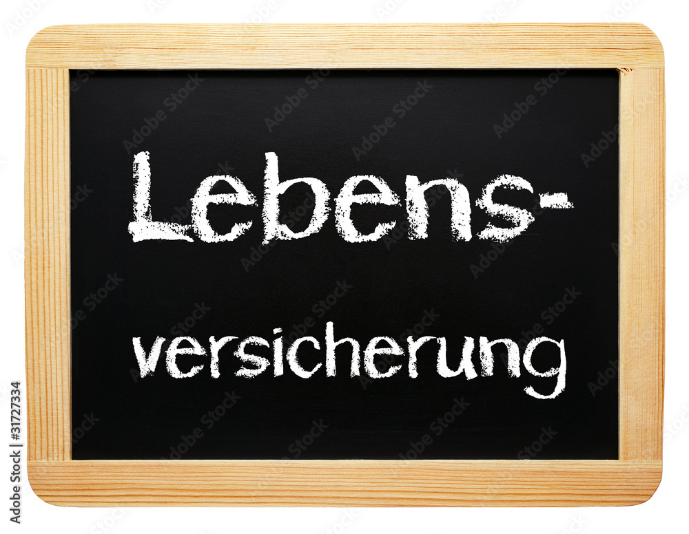 Fototapeta premium Lebensversicherung Kreidetafel Versicherung