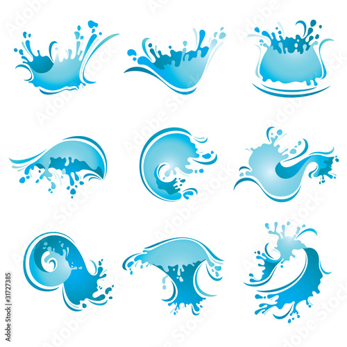 Splashing Waves and Water, vector