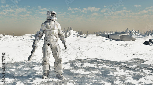 Canvastavla Space Marine - Ice Warrior