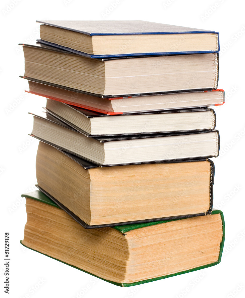 heap of books isolated on the white background heap of books isolated on the white background