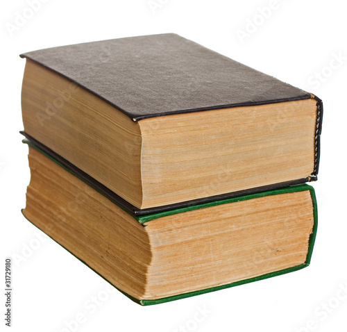 Two old books isolated on the white background