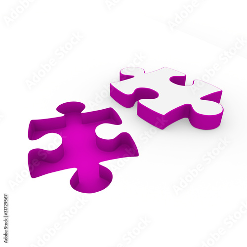 3d puzzle purple white