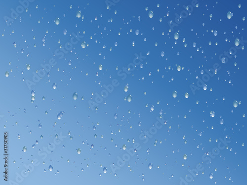 Blue water drops background