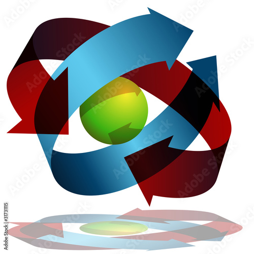 Arrows Wrapping Around Sphere