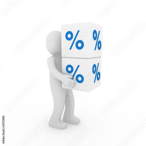 3d human sale cube blue white