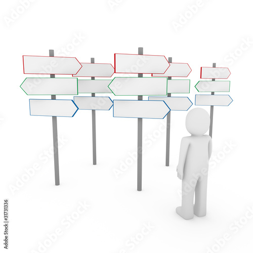 3d human man way sign