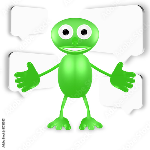 speech bubbles - happy green guy